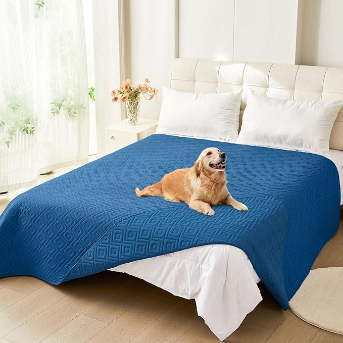 hyha Waterproof Dog Blanket, Soft Dog Bed Cover Pet Blankets, Waterproof Sofa Couch Cover for Dogs Washable, Reversible Pet Couch Covers for Sofa Furniture (52x82 Inch, Navy Blue/Navy Blue)