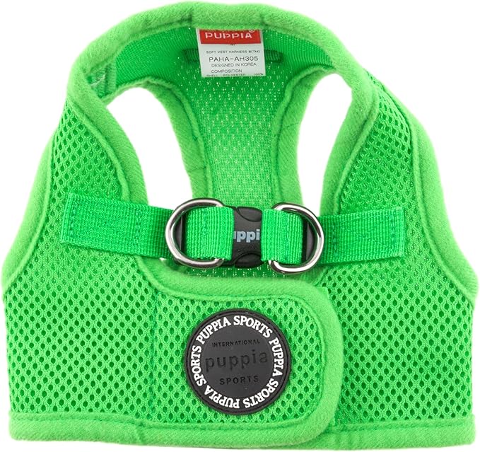 PUPPIA International Harness Soft B Vest, Medium, Green
