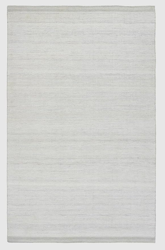 Fab Habitat Machine Washable Area Rug - Hand Woven, Stain Resistant, Pet Friendly - Premium Recycled Polyester Yarn - Solid - Kitchen, Bathroom, Laundry Room - Kingscote - Ivory - 3 x 5 ft