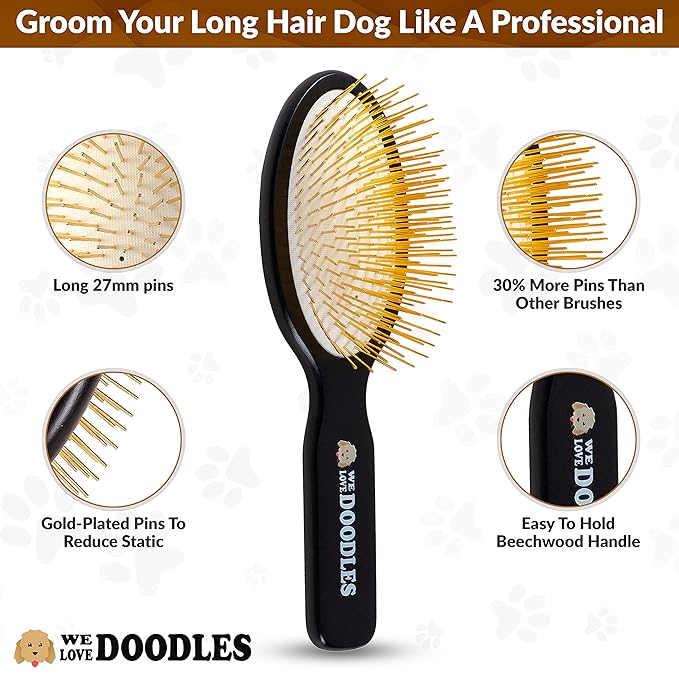 We Love Doodles Pin Brush & Dog Shampoo - Dog Grooming Kit - Remove Mats, Knots, And Tangles