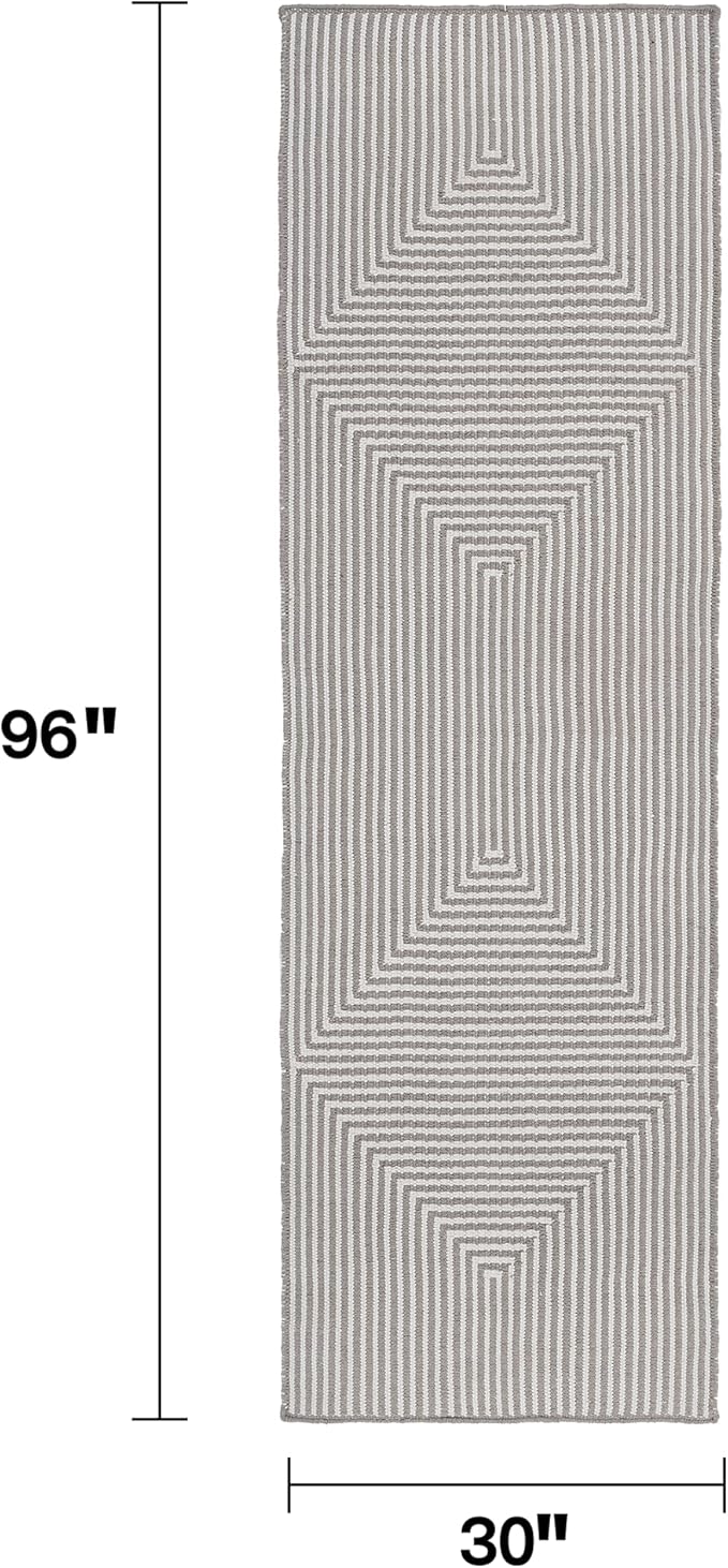 Fab Habitat Machine Washable Area Rug - Hand Woven, Stain Resistant, Pet Friendly - Premium Recycled Polyester Yarn - Contemporary - Kitchen, Hallway - Denver - Gray - 2.5 x 8 ft Runner
