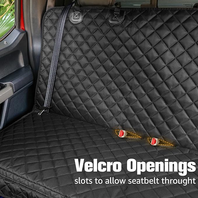 PETICON Dog Car Seat Covers for Ford f150/Ram1500//GMC Canyon/Silverado, Waterproof Pet Back Seat Cover for Trucks, Scratchproof Nonslip Durable Rear Seat Cover for Dogs