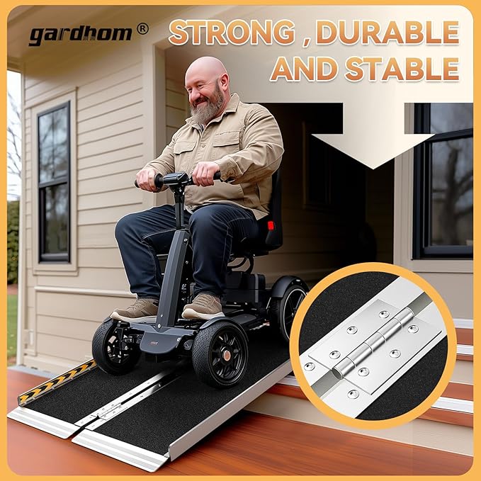 Wheelchair Ramp 4FT, gardhom 800 Lbs Aluminum Portable Folding Handicap Ramp Wheel Chair Ramp for Home Steps Threshold Doorways Stairs Curbs Scooter