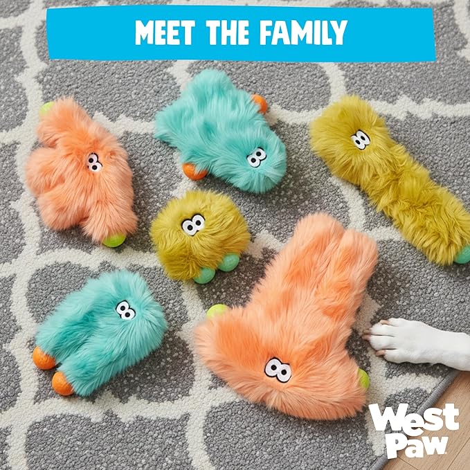 WEST PAW Rowdies Helga Durable Plush Dog Toy with Reinforced Seams Chew Resistant HardyTex Fabric and Interactive Squeaker for Safe Indoor and Outdoor Playtime Bundle for Dogs - Seafoam