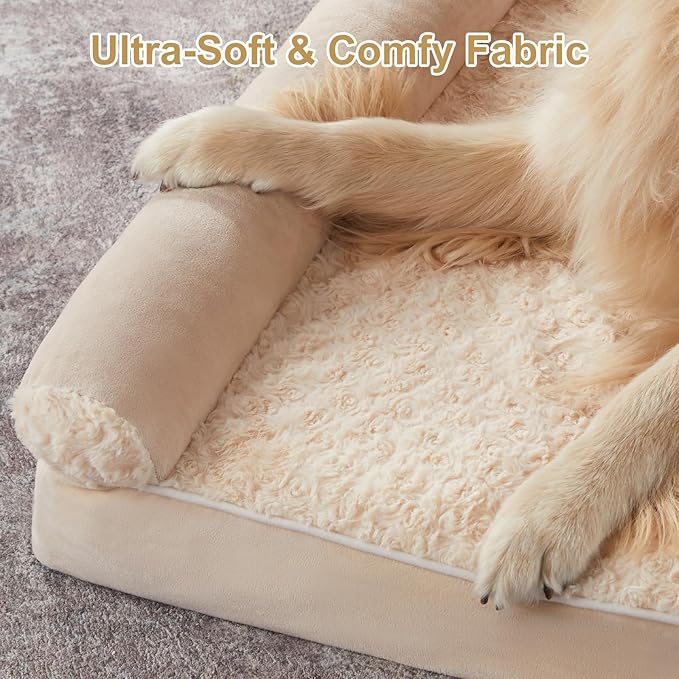 BFPETHOME Dog Beds for Large Dogs, Orthopedic Dog Bed for Medium Large Dogs,Big Waterproof Couch Pet Bed with Removable Washable Cover