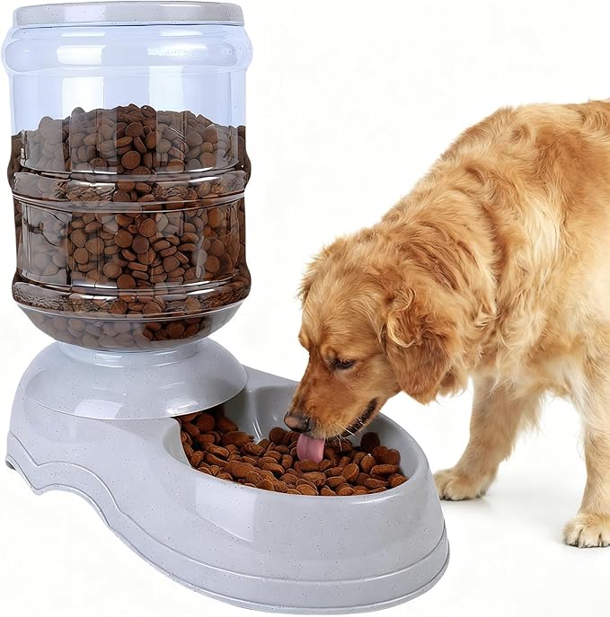 Automatic Dog Feeders,3 Gallon Capacity Gravity Food Dispenser for Large Dogs,Automatic Dog Feeder Large Breed, Pet Feeder Station Food Dispenser