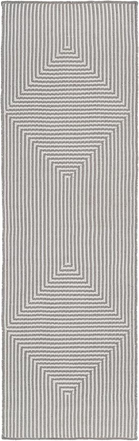 Fab Habitat Machine Washable Area Rug - Hand Woven, Stain Resistant, Pet Friendly - Premium Recycled Polyester Yarn - Contemporary - Kitchen, Hallway - Denver - Gray - 2.5 x 8 ft Runner