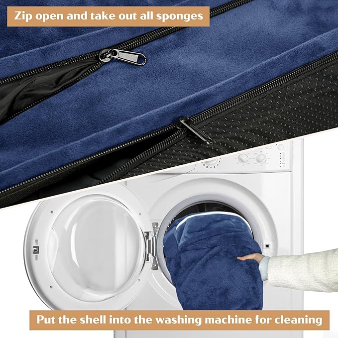 Comfort Expression Orthopedic Dog Bed for Medium Dogs 30x20 Inch, Waterproof Supportive Egg Crate Foam Medium Pet Bed with Removable Bolster, Dog Couch with Washable Cover & Non-Slip Bottom, Navy Blue