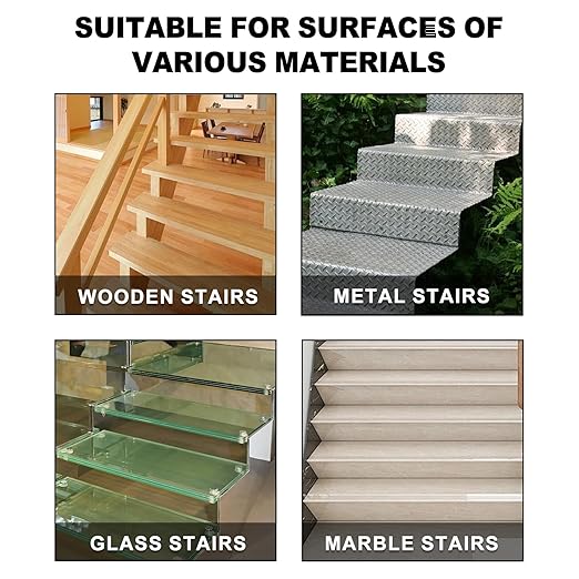 Gaahing Heavy Duty Anti-Slip Stair Treads, Peel and Stick Rubber Grip Strip for Outdoor Indoor Steps & Ramps (196.8" L x 4" W, Grey)