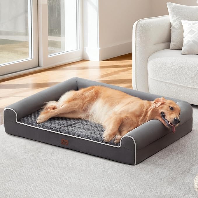 Large Dog Beds Large Sized Dogs 45x35x7 Inch, Orthopedic XXL XL Dog Bed for Medium Size Dogs, Big Waterproof Couch Sofa with Removable Washable Cover for Pet, Dark Grey
