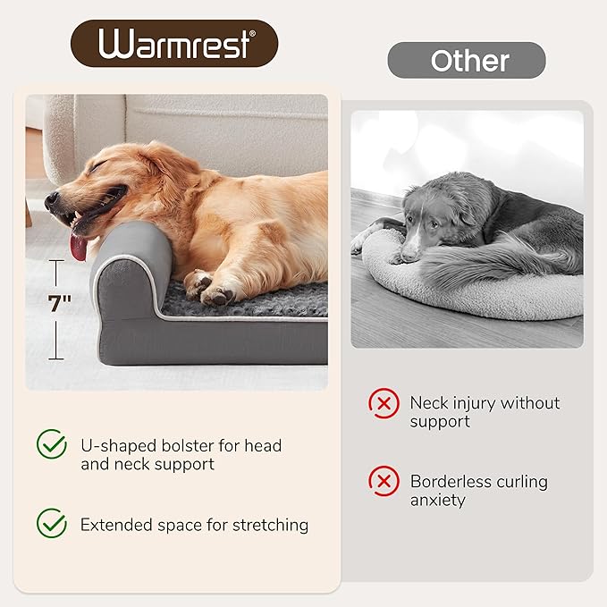 Large Dog Beds Large Sized Dogs 45x35x7 Inch, Orthopedic XXL XL Dog Bed for Medium Size Dogs, Big Waterproof Couch Sofa with Removable Washable Cover for Pet, Dark Grey