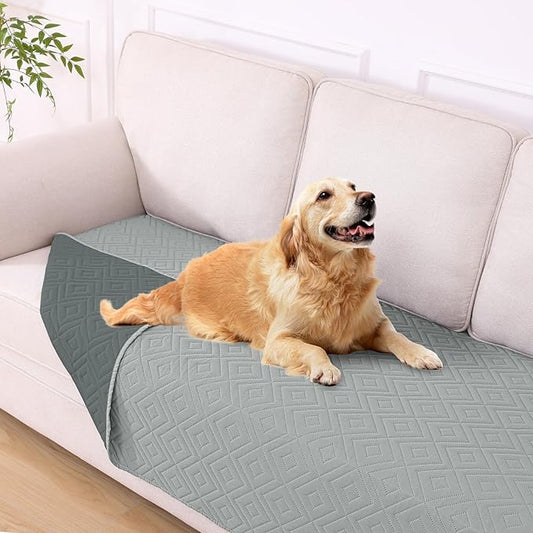 hyha Waterproof Dog Blanket, Soft Dog Bed Cover Pet Blankets, Waterproof Sofa Couch Cover for Dogs Washable, Reversible Pet Couch Covers for Sofa Furniture (40x70 Inch, Grey/Dark Grey)