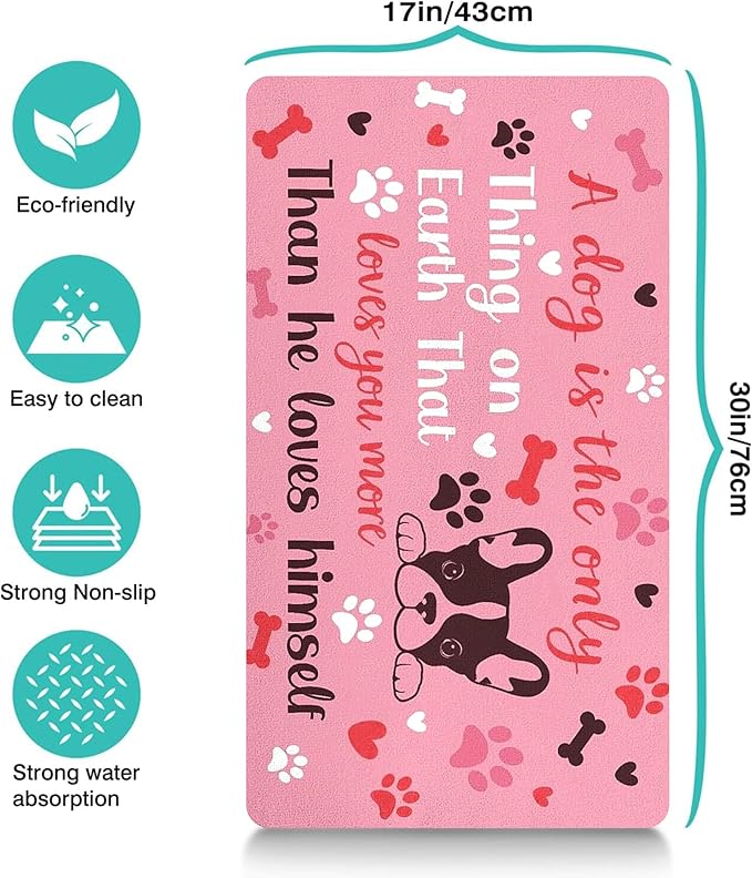 Pet Feeding Mat for Floors Waterproof Dog Mat for Food and Water Absorbent Quick Dry Non Slip mat for Cat Bowls