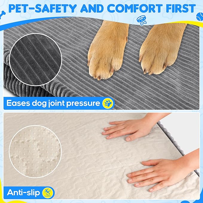 Dog Car Bed, Non-Slip Backseat Extender Pet Mat, Removable Washable Dog Bed for SUVs, Sedans & Trucks, Anti-Slip Travel Bed for Dogs, Easy Clean & Scratch-Proof & Comfort (50"x24.6")