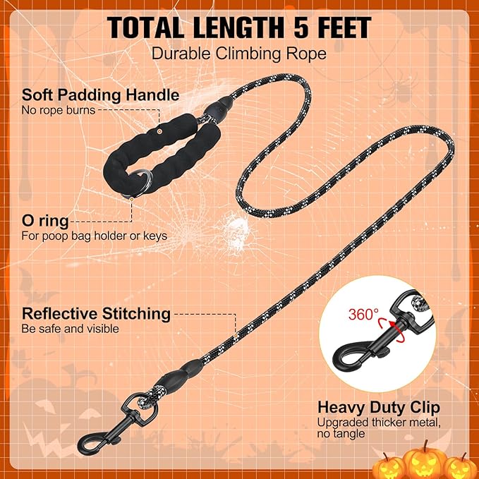 BEAUTYZOO Step in Dog Harness and Leash Set,Floral Pattern Reflective Dog Harness No Pull No Choke Puppy Harness for Medium Dogs Cats,Soft Padded Mesh Vest Harnesses for Girl and Boy Pets, Halloween M