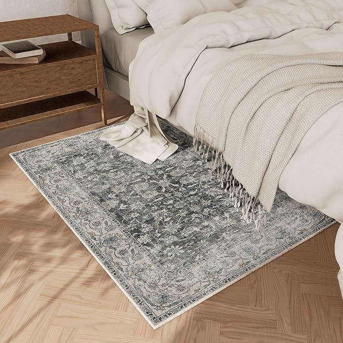 Washable Small Area Rugs for Entryway: Door Mat Indoor Entrance 2x3 Throw Rug Stain Resistant Non-Slip Low Pile Soft Carpets for Kitchen Front Door Indoor Entrance Entry Bedroom