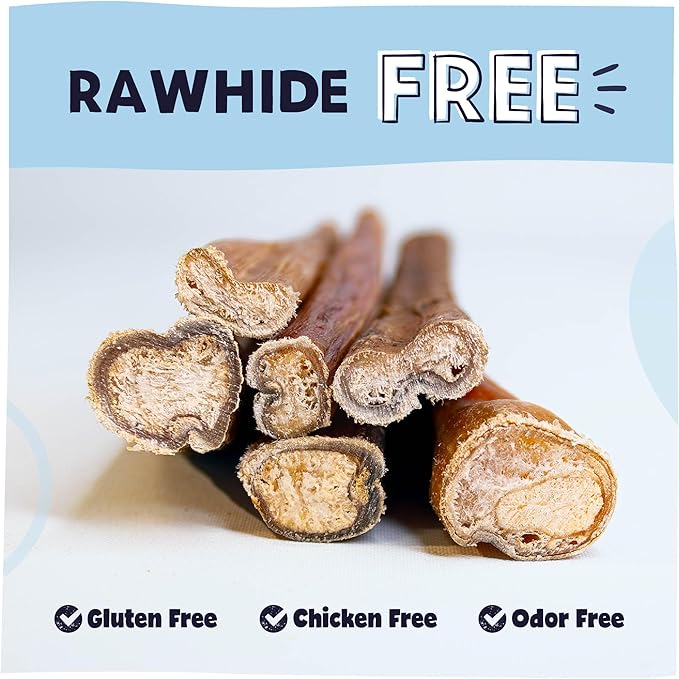 Pawstruck Natural 5-8" Bully Sticks for Dogs - Best Long-Lasting, Rawhide-Free, Low Odor Dental Chew Treat - Healthy Single Ingredient, 100% Real Beef - 8 oz Bag - Packaging May Vary