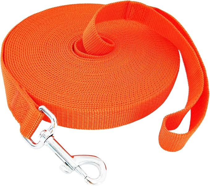 SALO Nylon Training Dog Leash for Small Medium Large Dogs, 3/4 Inch Wide, 20ft 30ft 40ft 50ft Long Leash Dog/Puppy Lead for Obedience Recall Training, Camping, or Backyard