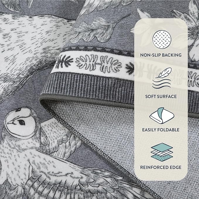 Lahome Boho Animal Rug, 5x7 Washable Living Room Area Rugs, Grey Soft Rugs for Bedroom, Botanical Large Boho Non Slip Dining Room Carpet for Under Table Entryway Kitchen Office (5x7ft, Grey)