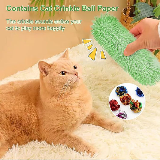 Rishoesu 3 Pcs Interactive Cat Toys Cat Pillows, Soft and Durable Crinkle Sound Catnip Toys, for Indoor Cats Funny Kitten Toys Exercise