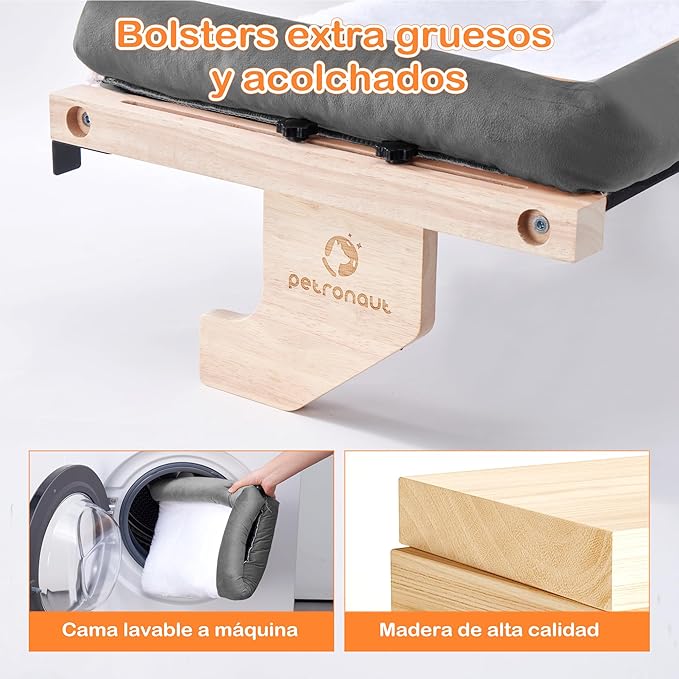 Cat Window Bed, Sturdy Window Mounted Cat Window Hammock, Solid Wooden Window Perch for Indoor Cats