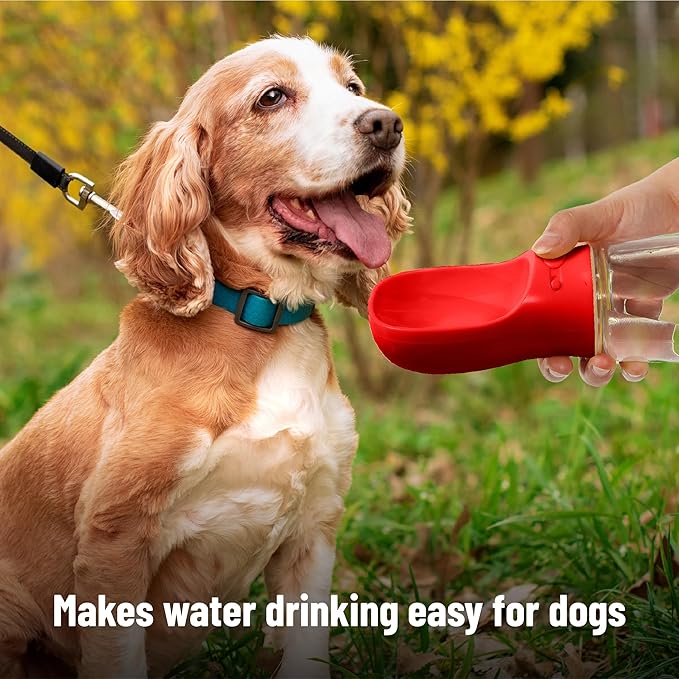 Mr. Pen- Dog Water Bottle, 19 oz, Large, Red, Portable Dog Water Bottle Dispenser, Not Dishwasher Safe