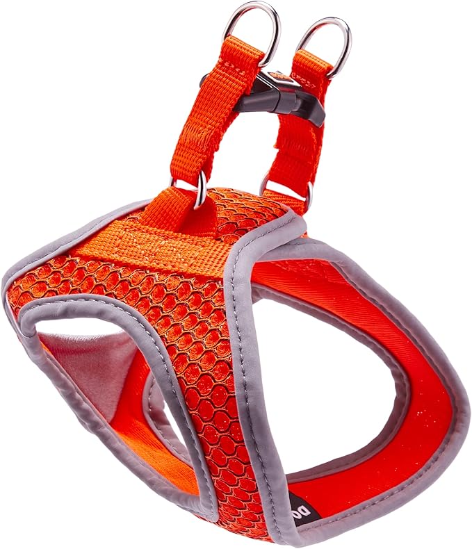 DOCO Dog Harness (Chest 13.5"-14", Weight 4–6 lbs) Athletica Adjustable Heavy Duty No Choke Puppy Vest for Small Dogs Lightweight Air Mesh, Reflective, Puppy Essentials – Orange, X-Small
