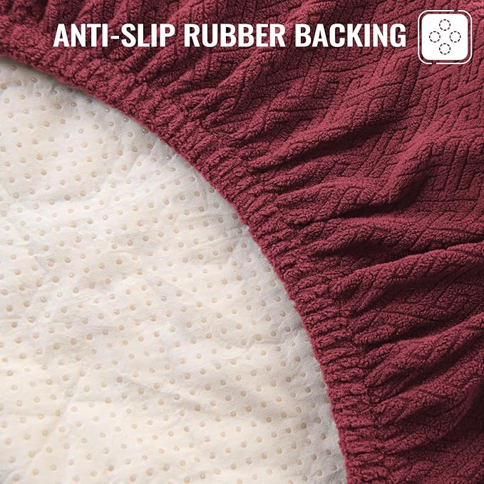 Nanbowang Waterproof Dog Bed Replacement - Washable Pet Bed Cover, Quilted, Lovely Puppy Bed for Dog/Cat (32x44x6, Burgundy)