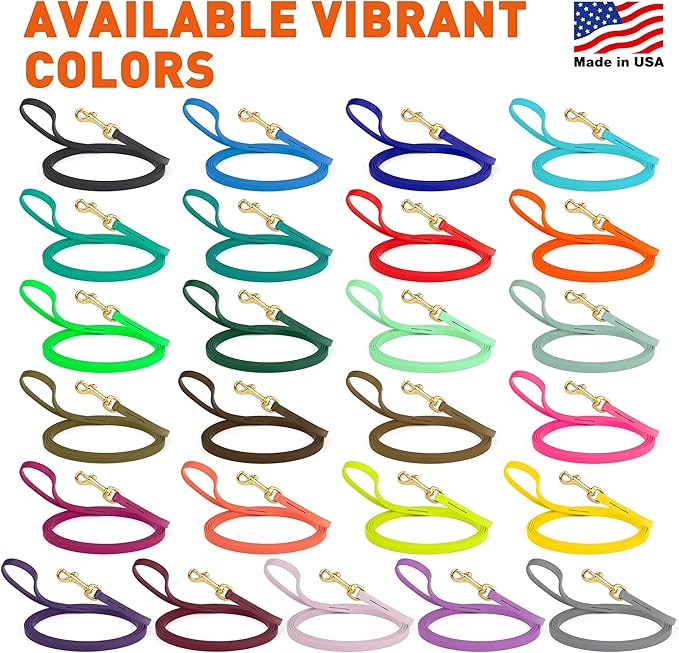 Viper Biothane K9 Working Dog Leash Waterproof Lead for Tracking Training Schutzhund Odor-Proof Long Line with Solid Brass Snap for Puppy Medium and Large Dogs, 20ft Blue Aqua