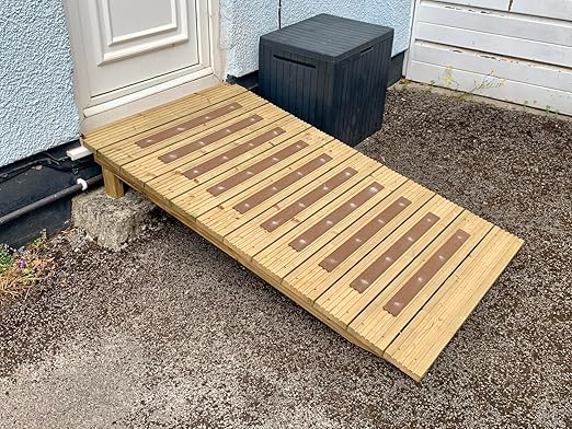 Anti-Slip Decking Strips - Pack of 5 (16" x 2") Heavy Duty GRP Non-Slip Treads for Outdoor Steps, Ramps & Decks - Weatherproof, Easy to Install, Long Lasting Safety Grip (Brown)