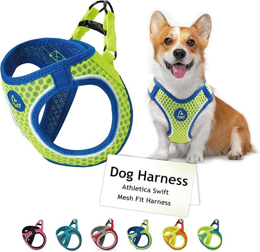 DOCO Dog Harness for Large Sized Dog - Athletica Adjustable, No Pull, No Choke, Puppy Vest Lightweight Air Mesh, Reflective, Puppy Essentials – Lime, Large (Chest 18.5"-19.5", Weight 15–20 lbs)