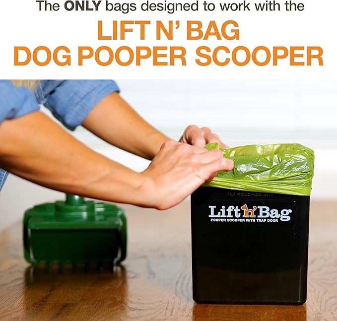 Neater Pets Lift N’ Bag Extra-Capacity Dog Poop Bags Rolls, 20% Thicker Leakproof Poop Bags for Dogs, Extra-Large Dog Pooper Scooper Refill Bags, 12 Rolls - 180 Count, Lavender Scent, 14.25” x 9.5”
