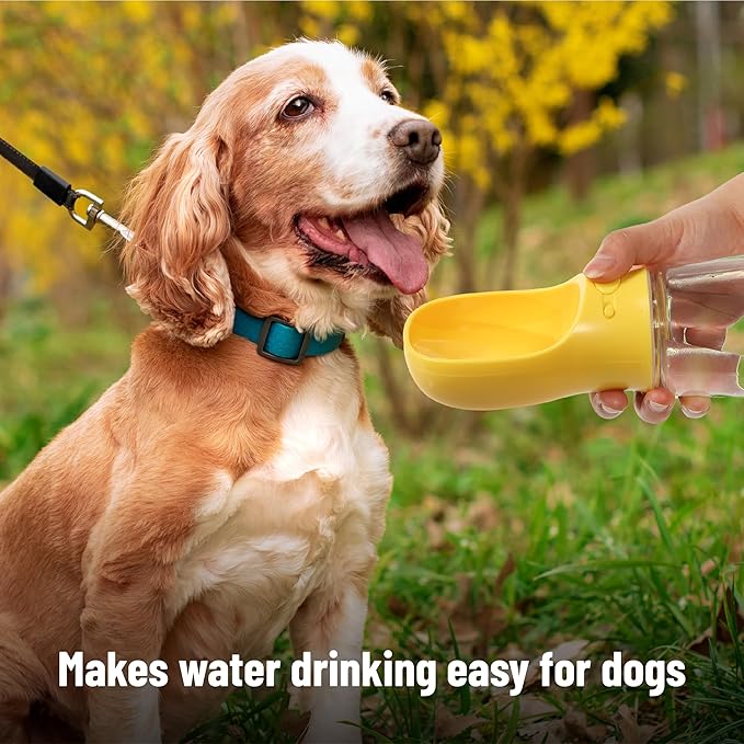Mr. Pen Portable Dog Water Bottle - 19oz, Large, Yellow, Travel Dog Water Bottle Dispenser, Not Dishwasher Safe