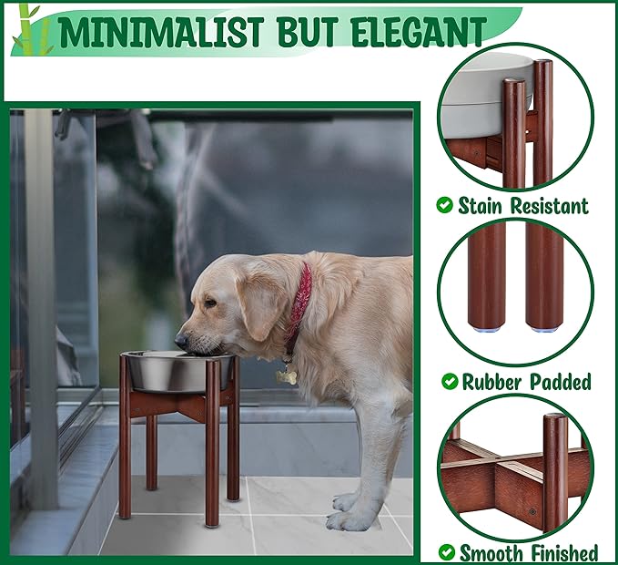 Stand for Dog Water/Food Bowl, Fountain or Feeder - Ideal for Large Dog Breeds - Adaptable Size with Lock - Bowls Not Included