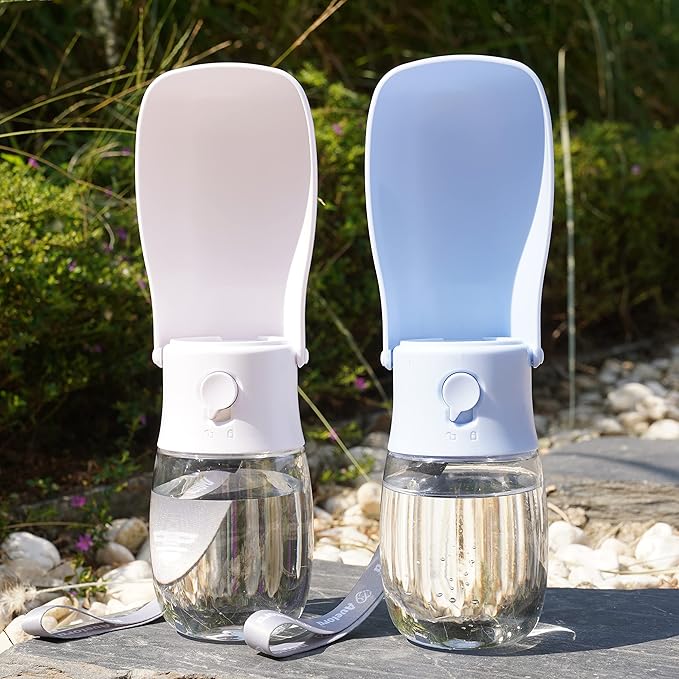 Foldable Dog Water Bottle, Portable Water Dispenser for Dog, Cat, Rabbit, Puppy and Small Animals, Dishwasher Safe Pet Accessories for Walking, Hiking, Travel