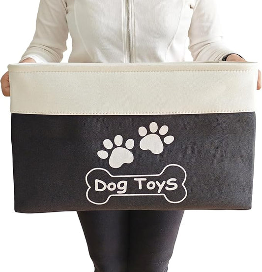 Large Dog Toy Basket Collapsible Dog Toy Box Shape Keeping Rectangle Dog Toy Bin for Pet Toys,Accessories