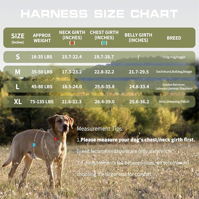 Dog Harness for Large Dogs Heavy Duty, No Pull Tactical Dog Harness with Molle System, Easy On and Off Service Dog Vest, Breathable Padded, Adjustable Reflective Pet Vest for Walking Hiking Training