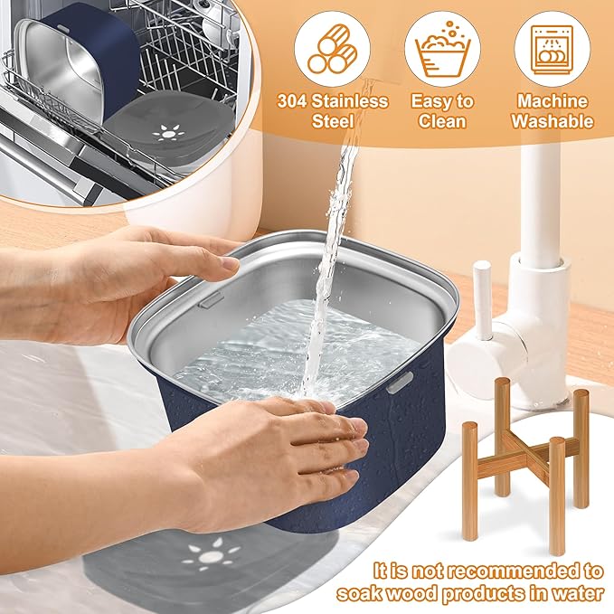 Decflow 3L Elevated Dog Water Bowl, Stainless Steel Raised Food Dispenser with Stand, Large Capacity No Spill Dog Water Bowl for Small, Medium and Large Dogs