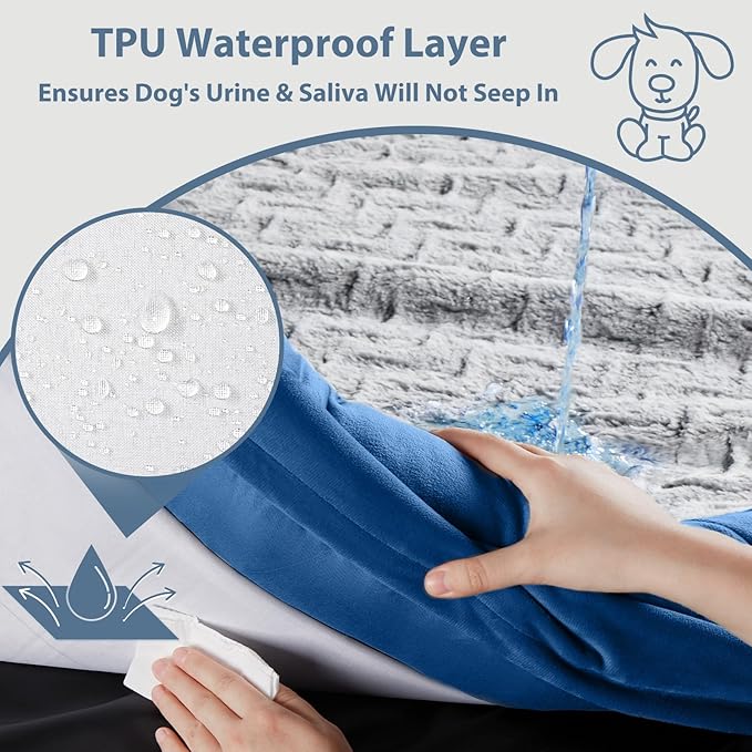 WNPETHOME XXXL Big Dog Bed, Washable Dog Couch with Removable Waterproof Cover, Orthopedic Large Pet Sofa Bed with Bolster Sides for Sleeping
