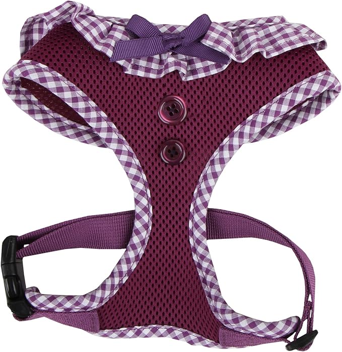 Puppia Vivien Dog Harness Over-The-Head All Season Cute No Pull No Choke Walking Training Adjustable for Small Dog, Purple, X-Small