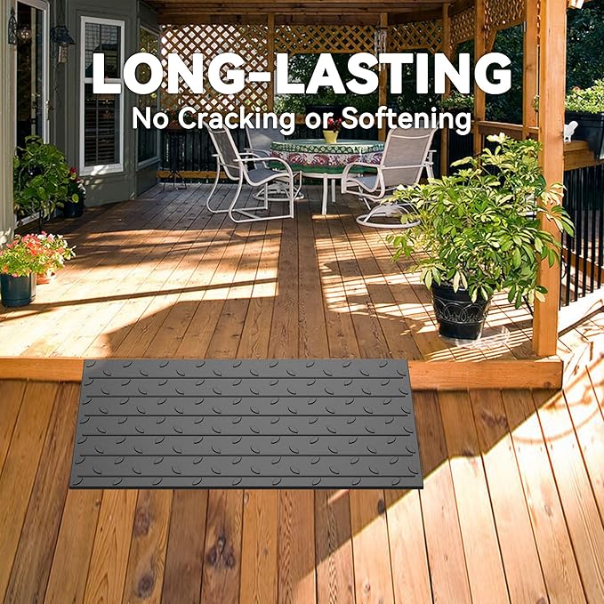 3" Rise Rubber Threshold Ramp for Doorways, 36" Wide Wheelchair Ramp 5500 Lbs Capacity, Entry Curb Ramp with Non-Slip Surface, for Wheelchairs, Scooter, Power Chairs, Driveways