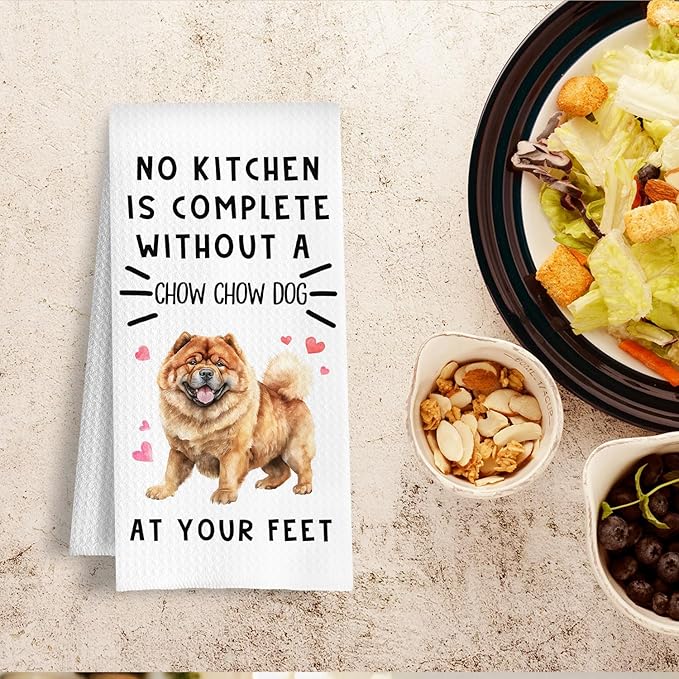 Funny Chow Chow Dog Hand Towels for Kitchen Home Bathroom Decor, A Kitchen is Not Complete Without A Chow Chow Dish Towel, Dog Lovers Gift, 16×24 Inch