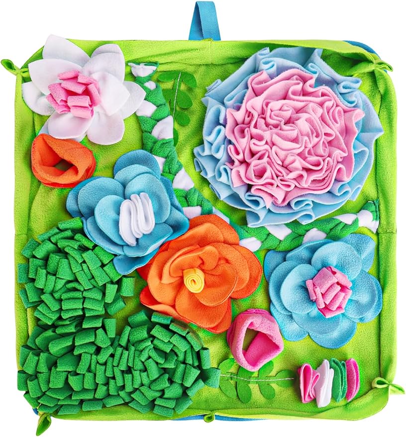 Snuffle Mat for Dogs, Slow Feeding Game Interactive Puzzle Dog Food Mat,Encourage Natural Foraging Skill-Dog Snuffle Mat 19.7''x19.7''Easy to Clean, Durable