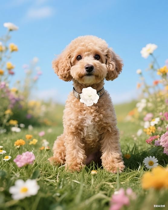 PET SHOW Valentines Small Dogs Flower Charms Slide Collar Accessories for Medium Large Dogs Cat Puppies Rabbit Pigs Collars Bows Grooming Supplies