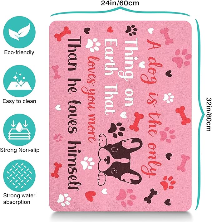 Pet Feeding Mat for Floors Waterproof Dog Mat for Food and Water Absorbent Quick Dry Non Slip mat for Cat Bowls