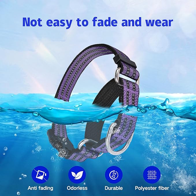 Martingale Dog Collar, Adjustable Nylon Reflective Collar with Quick Release Buckle (Purple, Extra Large)