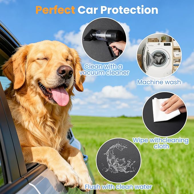 癤풟ack Seat Extender for Dogs, Hard-Bottom Waterproof Dog Car Seat Cover, PU Leather Backseat Bridge Platform, 2026 Upgraded Material, Anti-Slip, Durable, Holds 400lbs, Easy to Install (Black Brown)