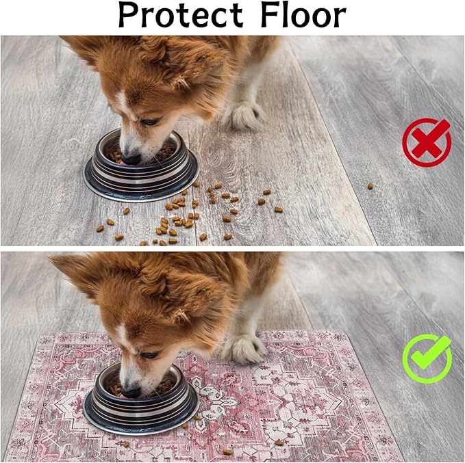 Pet Food Mats for Floor, Absorbent Dog Mat for Food and Water Dispenser Mat, Dog Food Mat Quick Dry Cat Food Mat Pet Supplies