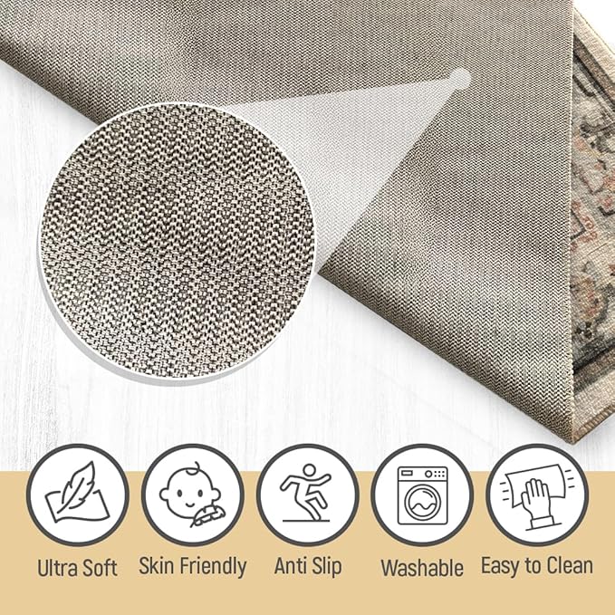 Muddy Mat짰 Floral Multicolor 3x5 Boho Area Rug ??Washable Area Rugs for Living Room, Bedroom & Dining Room ??Modern Soft Low Pile Non Slip Carpet ??Pet Friendly Waterproof Foldable Rugs for Home