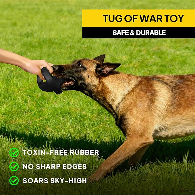 PetiFine Indestructible Dog Ball,Tough Dog Toys for Aggressive Chewers,Non-Toxic Natural Rubber, Chew,Tug & Fetch,Dog Ball Toy for Medium Large Breeds,4.5”(Black)
